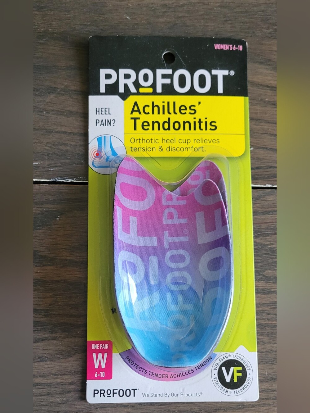 Profoot Achilles' Tendonitis Orthotic Inserts Pink & Blue NWT